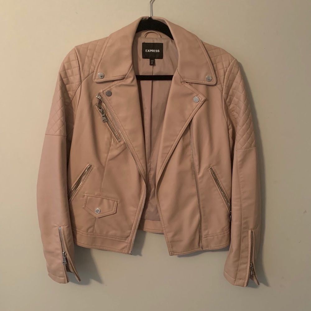Express Pale Pink Leather Jacket